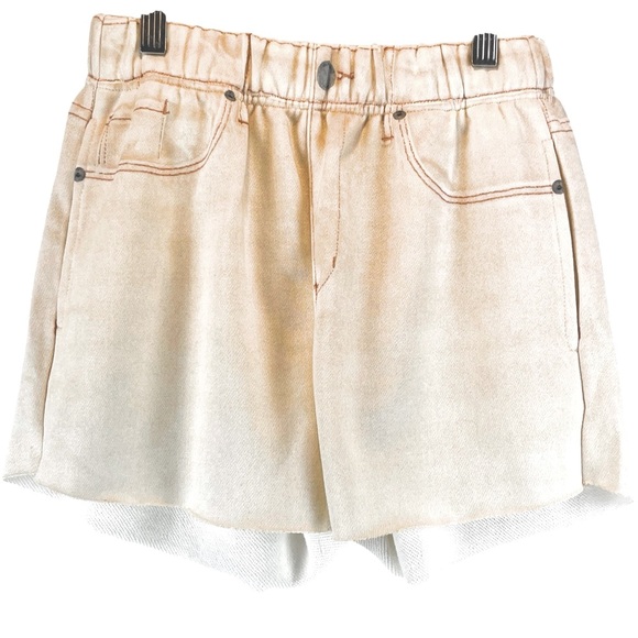 Blank NYC Pants - NWOT Blank NYC Printed Faux Denim French Terry Shorts Real Pockets Pull-on XS